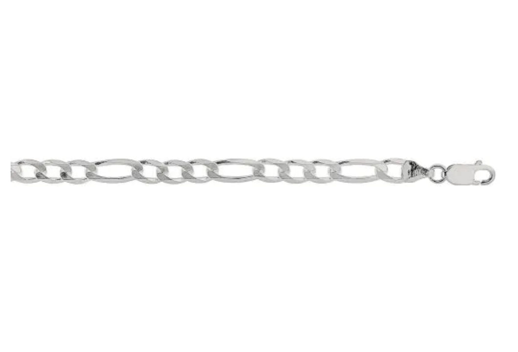 Sterling Silver 5.5mm Figaro Bracelet 8.5”