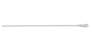 14K White Gold 1.5mm Oval Cable Chain 16”