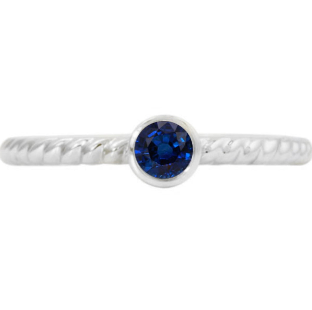 Sterling Silver Lab Created Sapphire Ring