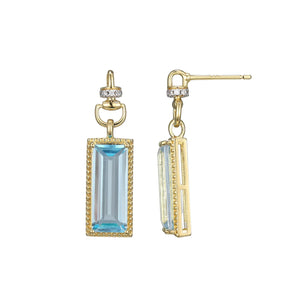 Sterling Silver Gold Plated Blue Topaz Earrings