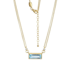 Sterling Silver Gold Plated Blue Topaz Necklace