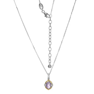 Sterling Silver Gold Plated Amethyst Necklace