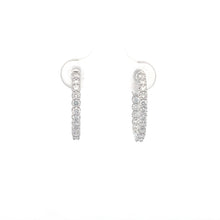 Load image into Gallery viewer, 14k White Gold Lab Grown Diamond Hoops
