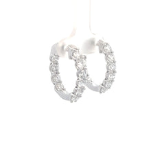 Load image into Gallery viewer, 14k White Gold Lab Grown Diamond Hoops
