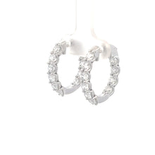 Load image into Gallery viewer, 14k White Gold Lab Grown Diamond Hoops
