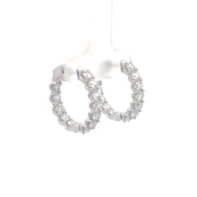 Load image into Gallery viewer, 14k White Gold Lab Grown Diamond Hoops
