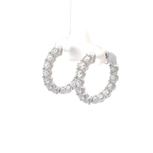 Load image into Gallery viewer, 14k White Gold Lab Grown Diamond Hoops
