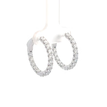 Load image into Gallery viewer, 14k White Gold Lab Grown Diamond Hoops
