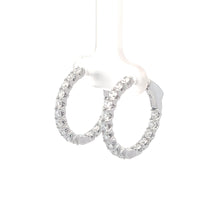 Load image into Gallery viewer, 14k White Gold Lab Grown Diamond Hoops
