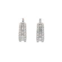 Load image into Gallery viewer, 14k White Gold Lab Grown Diamond Hoops
