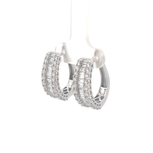 Load image into Gallery viewer, 14k White Gold Lab Grown Diamond Hoops
