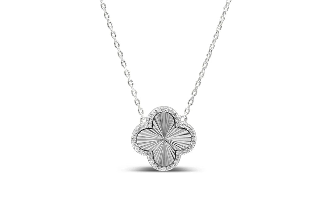 Shine Bright! Burst Clover Necklace (silver)