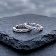 Load image into Gallery viewer, 14k White Gold Lab Grown Diamond Hoops
