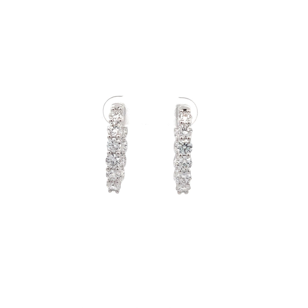 14k White Gold Lab Grown Diamond Hoop Earrings