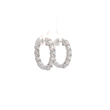 Load image into Gallery viewer, 14k White Gold Lab Grown Diamond Hoop Earrings
