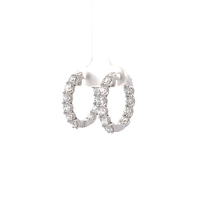 14k White Gold Lab Grown Diamond Hoop Earrings