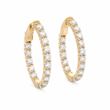 Load image into Gallery viewer, 14k Yellow Gold Lab Grown Diamond Hoops
