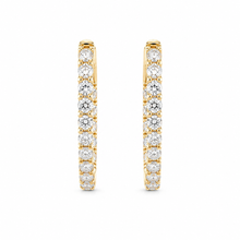 Load image into Gallery viewer, 14k Yellow Gold Lab Grown Diamond Hoops
