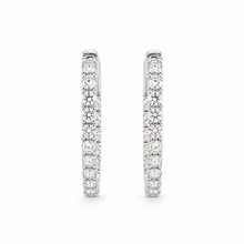 Load image into Gallery viewer, 14k White Gold Lab Grown Diamond Inside Out Hoops
