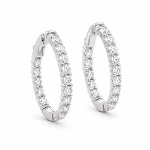 Load image into Gallery viewer, 14k White Gold Lab Grown Diamond Inside Out Hoops
