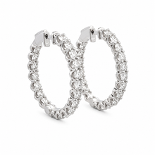 Load image into Gallery viewer, 14k White Gold Lab Grown Diamond Hoops
