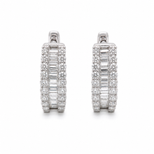 Load image into Gallery viewer, 14k White Gold Lab Grown Diamond Hoops
