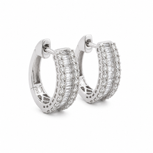 Load image into Gallery viewer, 14k White Gold Lab Grown Diamond Hoops
