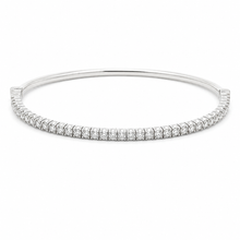 Load image into Gallery viewer, 14k White Gold Diamond Bangle Bracelet
