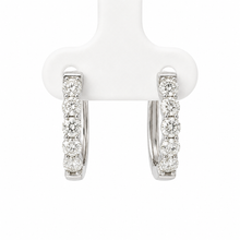 Load image into Gallery viewer, 14k White Gold Diamond Hoops
