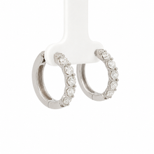 Load image into Gallery viewer, 14k White Gold Diamond Hoops
