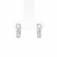 Load image into Gallery viewer, 14k White Gold Diamond Huggie Earrings
