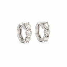 Load image into Gallery viewer, 14k White Gold Diamond Huggie Earrings
