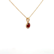 Load image into Gallery viewer, 14k Yellow Gold Garnet Necklace with Diamonds
