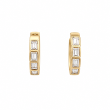Load image into Gallery viewer, 14k Yellow Gold Diamond Huggies
