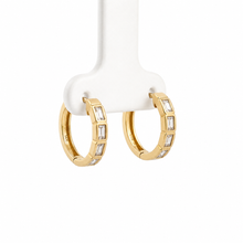 Load image into Gallery viewer, 14k Yellow Gold Diamond Huggies
