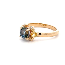 Load image into Gallery viewer, 14k Yellow Gold Custom Bicolor Sapphire Ring
