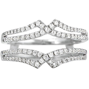 14k White Gold Diamond Ring Wrap
