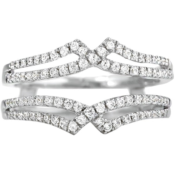 14k White Gold Diamond Ring Wrap