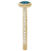 Load image into Gallery viewer, 14k Yellow Gold Blue Topaz Ring with Diamknds
