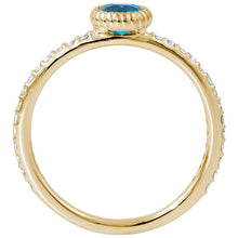 Load image into Gallery viewer, 14k Yellow Gold Blue Topaz Ring with Diamknds
