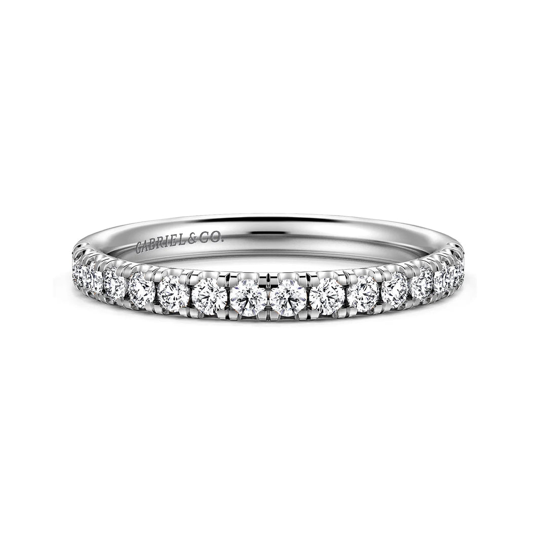 14k White Gold Diamond Band