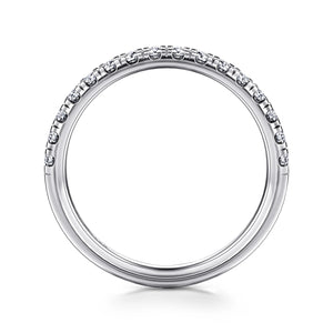 14k White Gold Diamond Band