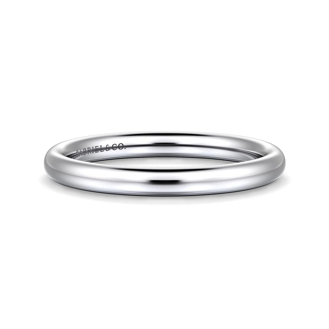 14k White Gold Wedding Band