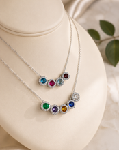 Load image into Gallery viewer, 14k White Gold Sapphire Slide Pendant with Diamonds
