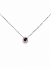 Load image into Gallery viewer, 14k White Gold Garnet Slide Pendant with Diamonds
