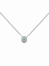 Load image into Gallery viewer, 14k White Gold Aquamarine Slide Pendant with Diamonds

