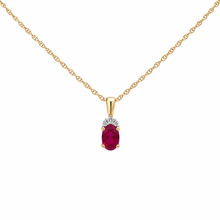 Load image into Gallery viewer, 14k Yellow Gold Ruby Necklace with Diamonds
