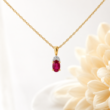 Load image into Gallery viewer, 14k Yellow Gold Ruby Necklace with Diamonds

