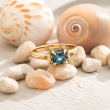 Load image into Gallery viewer, 14k Yellow Gold Custom Bicolor Sapphire Ring
