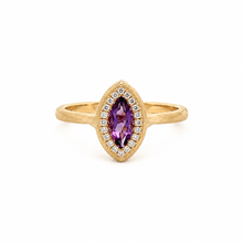 Load image into Gallery viewer, 14k Yellow Gold Amethyst Ring with Diamonds
